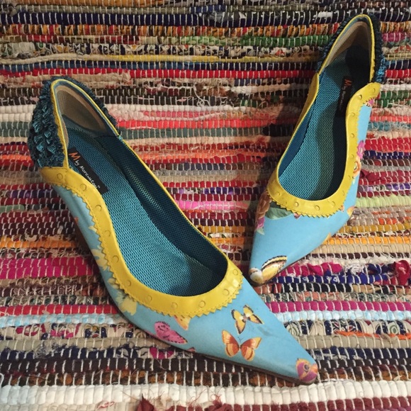M by Morenatom Sky Blue Butterfly Brazilian Wedge - Picture 1 of 3